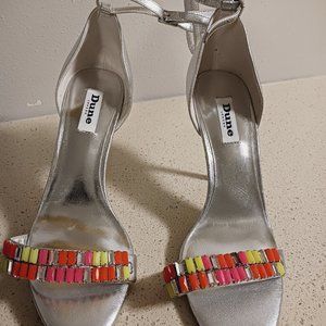 Silver and Neon Stones Sandal